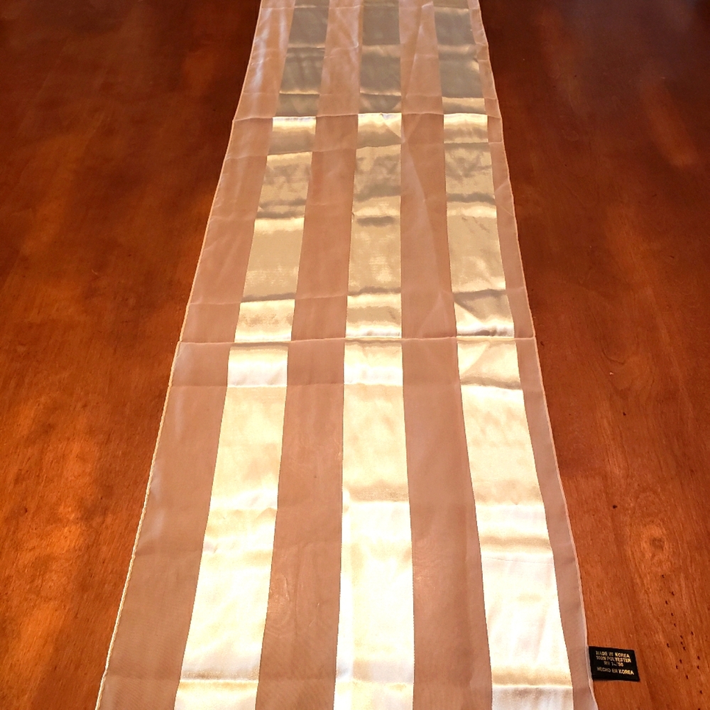 Gold-Stripped Table-Runner
